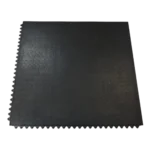 Black interlocking rubber gym floor tile