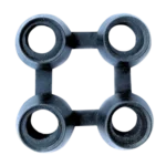 Four-ring rubber mat connector piece