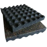 Textured and speckled rubber gym tiles