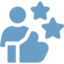 Person with thumbs up and stars